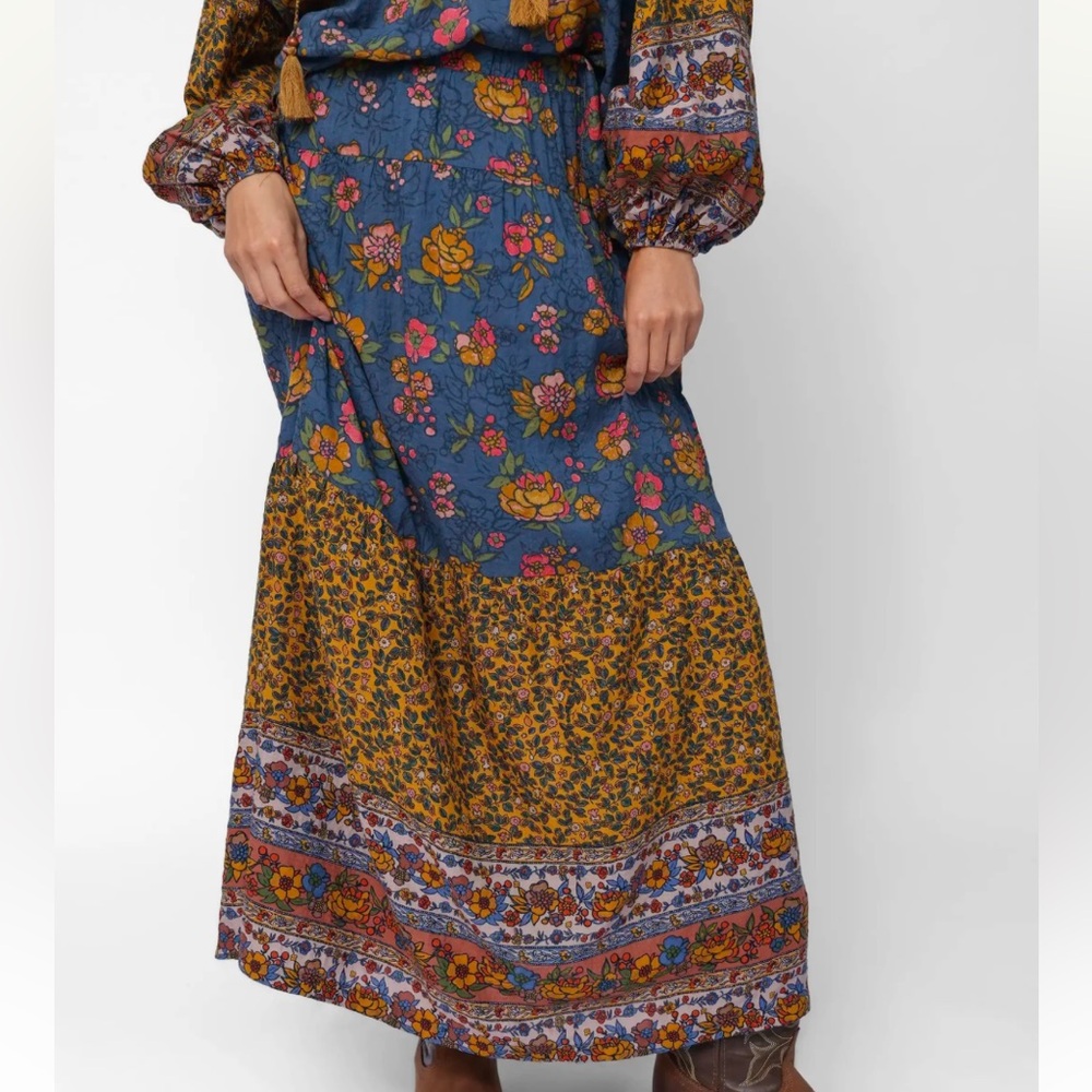 🌙NATURAL LIFE Camille Maxi Skirt - Riviera Batik Blue🌙 - Picture 2 of 5